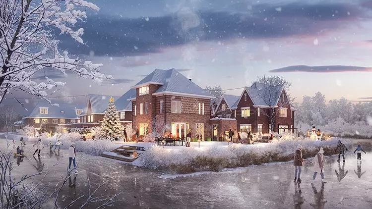 3D visualisatie kerst woningbouw