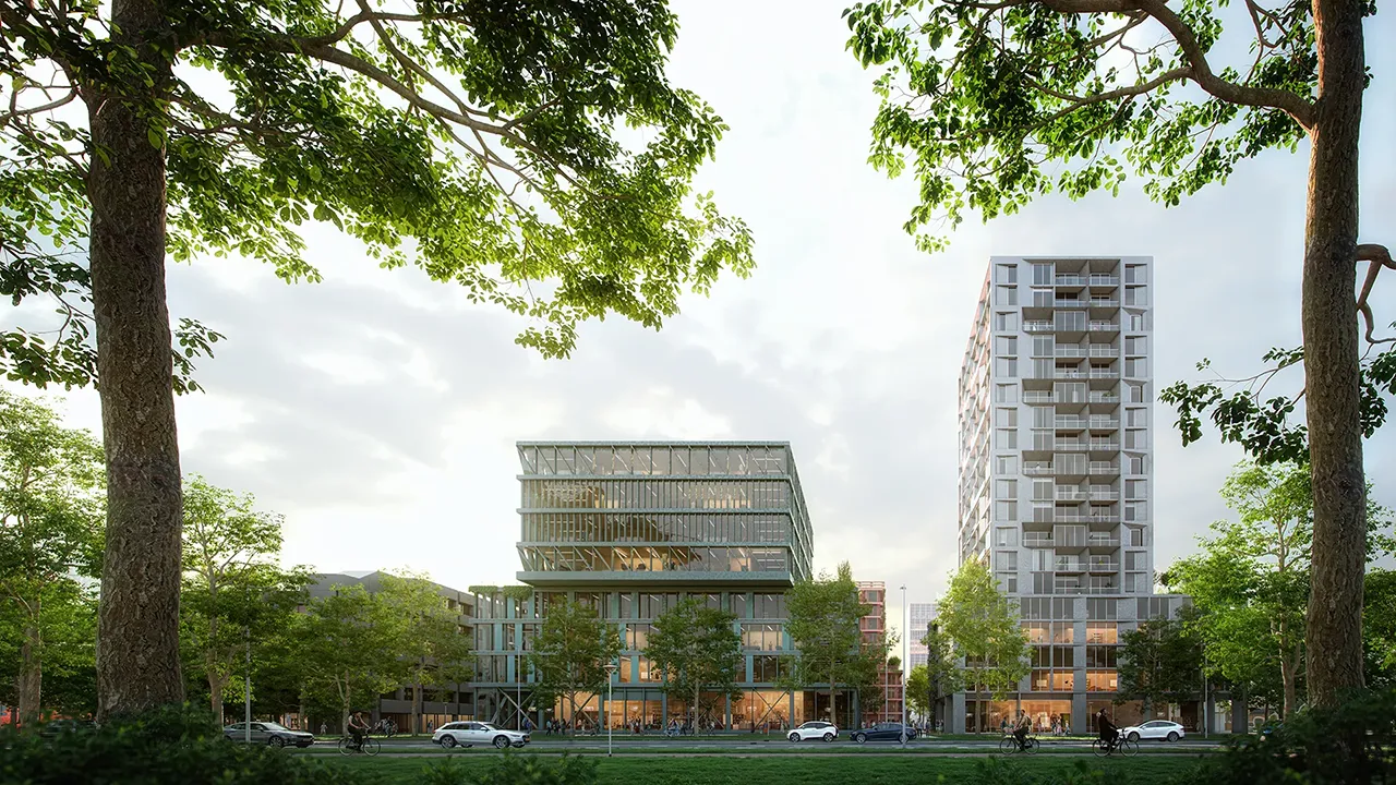 Artist impression van een vastgoedproject